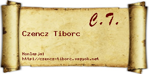 Czencz Tiborc névjegykártya